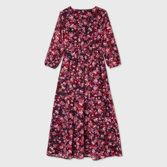 Isabel Maternity Purple Floral Bell Sleeve Dress - Picture 2 of 15